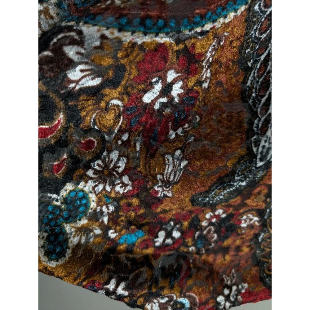 Slinky Brand Paisley Burnout Velvet Cardigan Size L